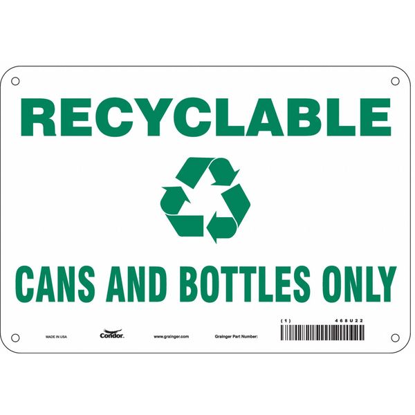 Safety Sign, 7 in Height, 10 in Width, Polyethylene, Vertical Rectangle, English, 468U22