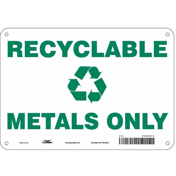 Safety Sign, 7 in Height, 10 in Width, Polyethylene, Vertical Rectangle, English, 468U36