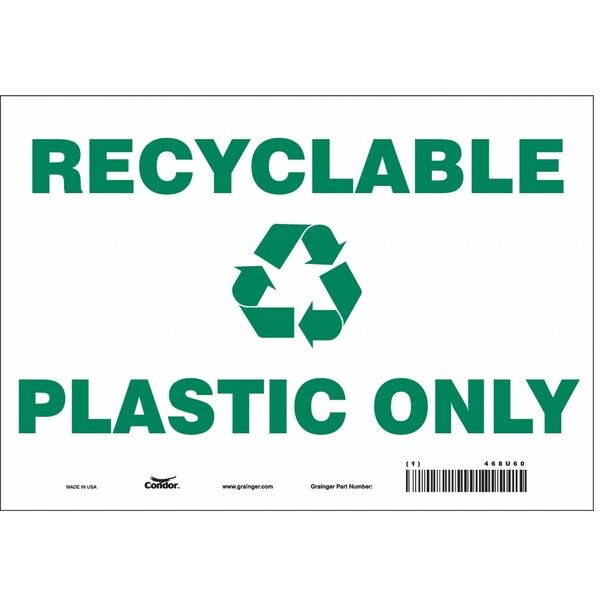 Safety Sign, 7 in Height, 10 in Width, Vinyl, Vertical Rectangle, English, 468U60