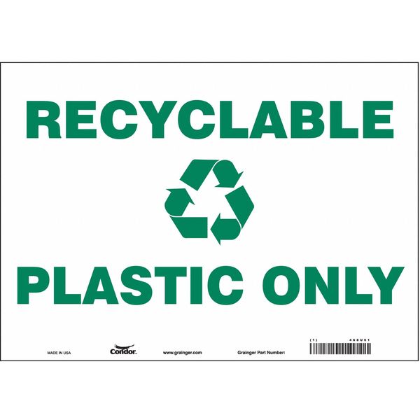 Safety Sign, 10 in Height, 14 in Width, Vinyl, Horizontal Rectangle, English, 468U61