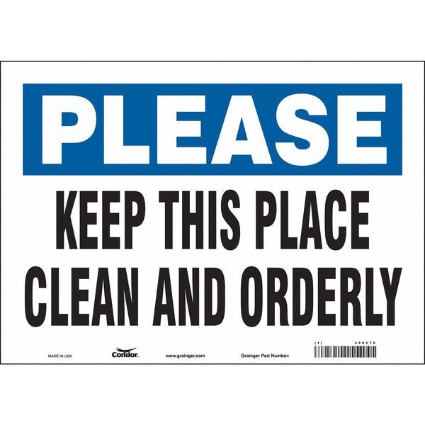 Safety Sign, 10 in Height, 14 in Width, Vinyl, Horizontal Rectangle, English, 468V76