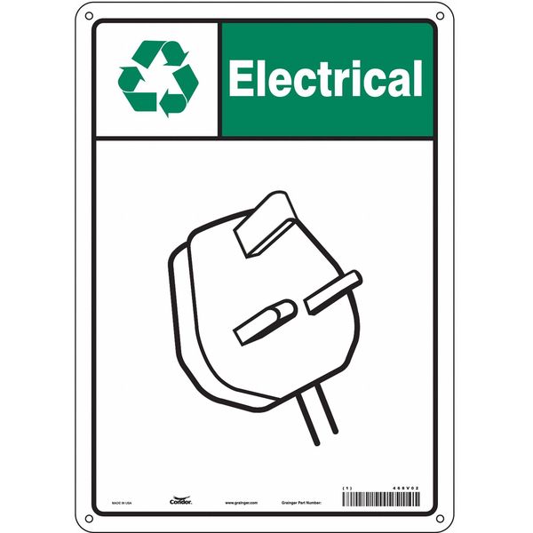 Safety Sign, 14 in Height, 10 in Width, Polyethylene, Vertical Rectangle, English, 468V02