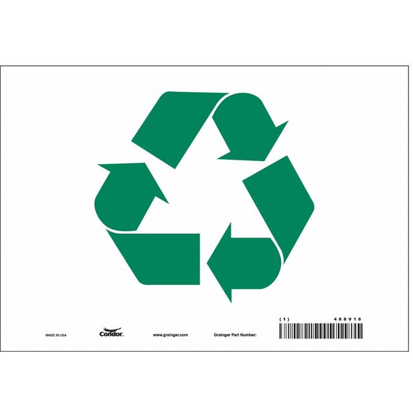 Safety Sign, 7 in Height, 10 in Width, Vinyl, Vertical Rectangle, English, 468V16