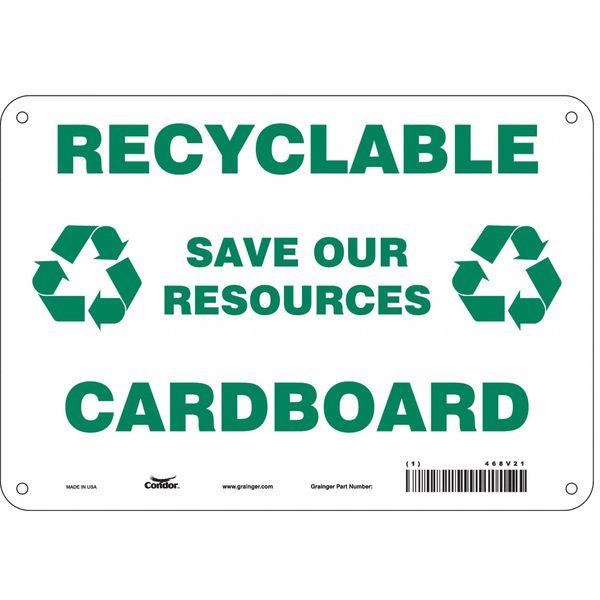 Safety Sign, 7 in Height, 10 in Width, Polyethylene, Vertical Rectangle, English, 468V21
