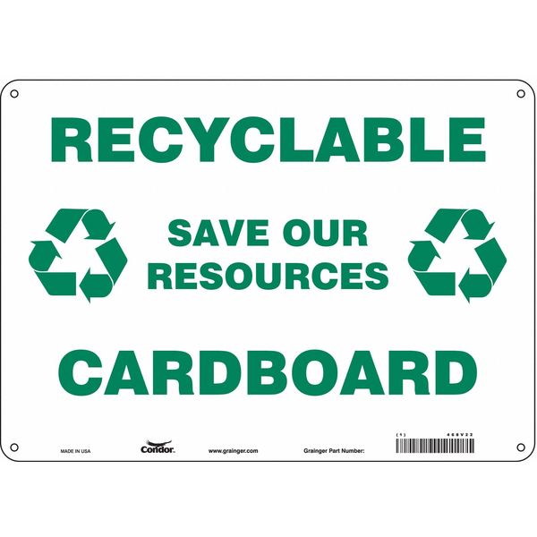 Safety Sign, 10 in Height, 14 in Width, Polyethylene, Horizontal Rectangle, English, 468V22
