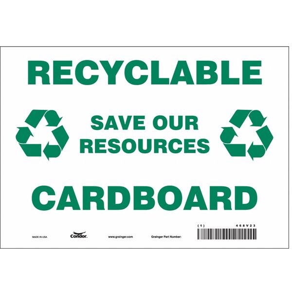 Safety Sign, 7 in Height, 10 in Width, Vinyl, Vertical Rectangle, English, 468V23