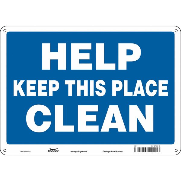 Safety Sign, 10 in Height, 14 in Width, Polyethylene, Horizontal Rectangle, English, 468W88