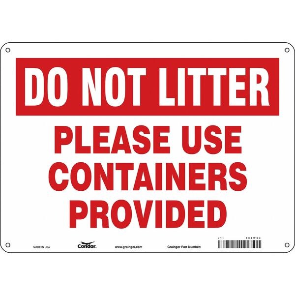 Safety Sign, 10 in Height, 14 in Width, Polyethylene, Horizontal Rectangle, English, 468W54