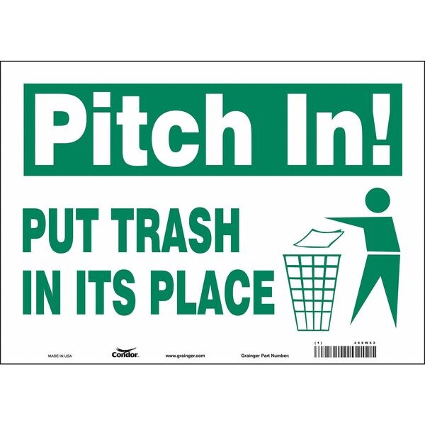Safety Sign, 10 in Height, 14 in Width, Vinyl, Horizontal Rectangle, English, 468W62