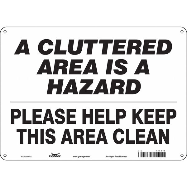 Safety Sign, 10 in Height, 14 in Width, Polyethylene, Horizontal Rectangle, English, 468X78