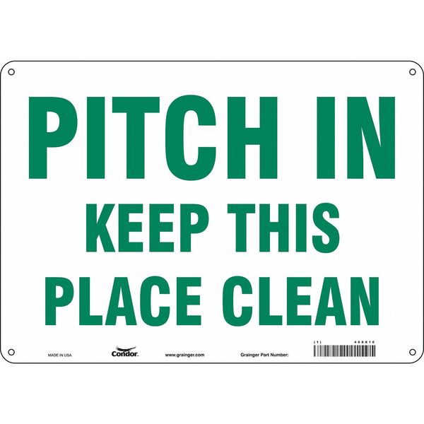 Safety Sign, 10 in Height, 14 in Width, Polyethylene, Horizontal Rectangle, English, 468X10