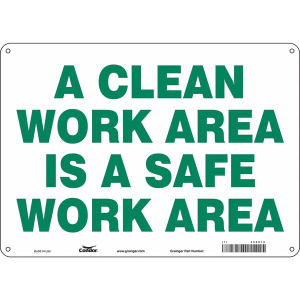 Safety Sign, 10 in Height, 14 in Width, Polyethylene, Horizontal Rectangle, English, 468X16