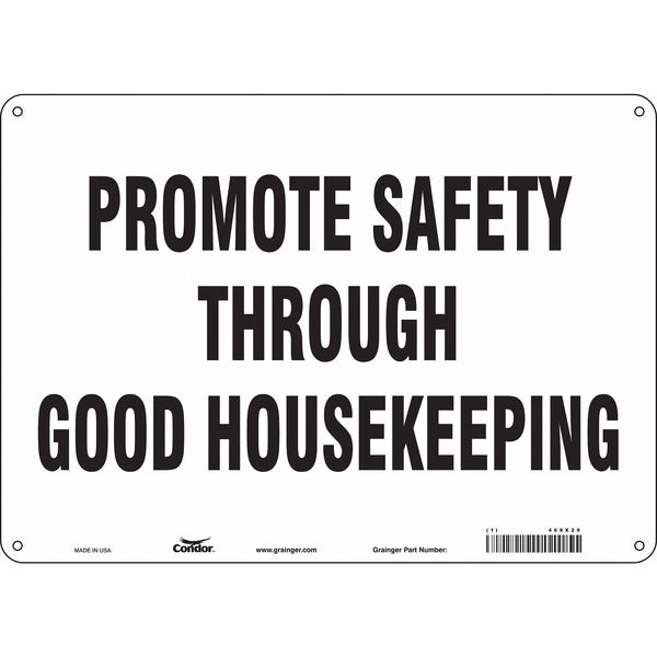 Safety Sign, 10 in Height, 14 in Width, Polyethylene, Horizontal Rectangle, English, 468X29