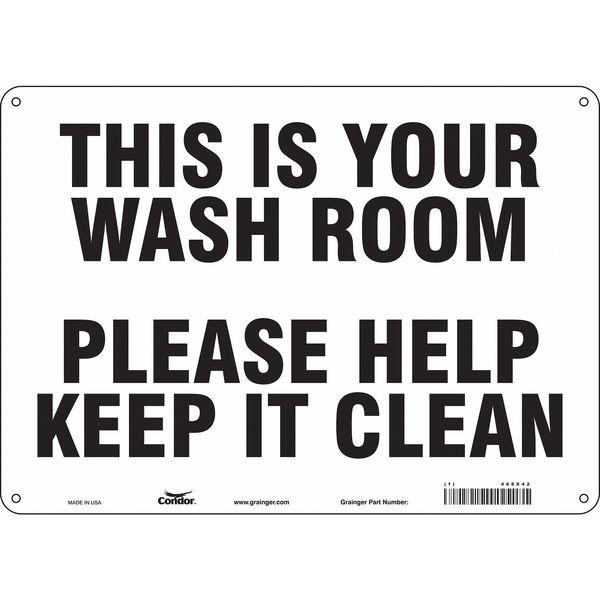 Safety Sign, 10 in Height, 14 in Width, Polyethylene, Horizontal Rectangle, English, 468X42