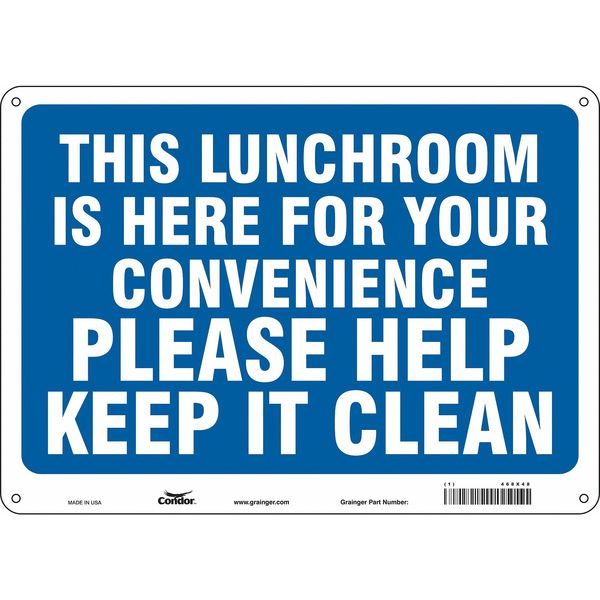 Safety Sign, 10 in Height, 14 in Width, Polyethylene, Horizontal Rectangle, English, 468X48