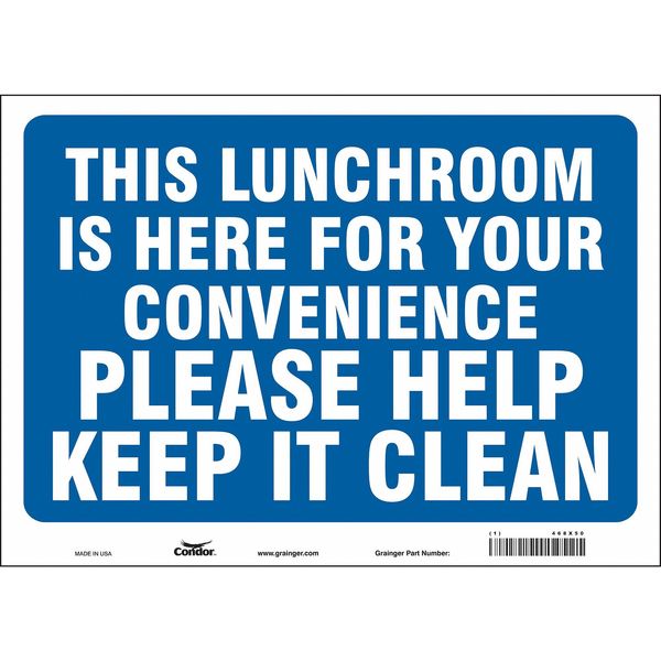 Safety Sign, 10 in Height, 14 in Width, Vinyl, Horizontal Rectangle, English, 468X50