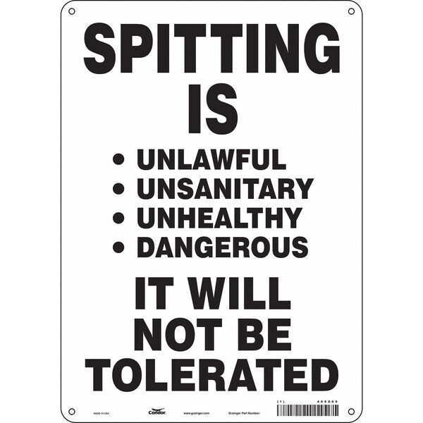 Safety Sign, 14 in Height, 10 in Width, Polyethylene, Vertical Rectangle, English, 468X60