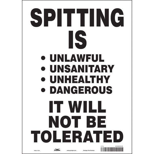 Safety Sign, 14 in Height, 10 in Width, Vinyl, Vertical Rectangle, English, 468X62