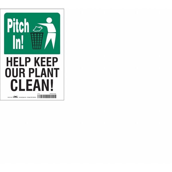 Safety Sign, 10 in Height, 7 in Width, Vinyl, Horizontal Rectangle, English, 468Y82