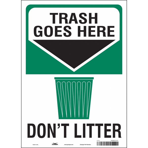 Safety Sign, 14 in Height, 10 in Width, Vinyl, Vertical Rectangle, English, 468Y77
