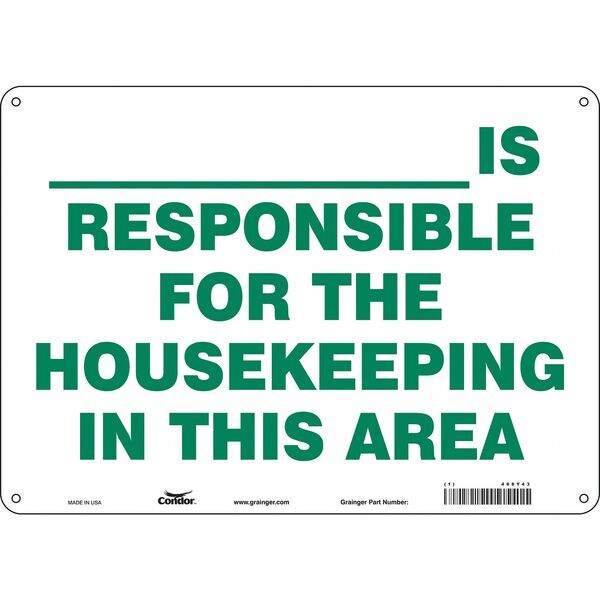 Safety Sign, 10 in Height, 14 in Width, Polyethylene, Horizontal Rectangle, English, 468Y43