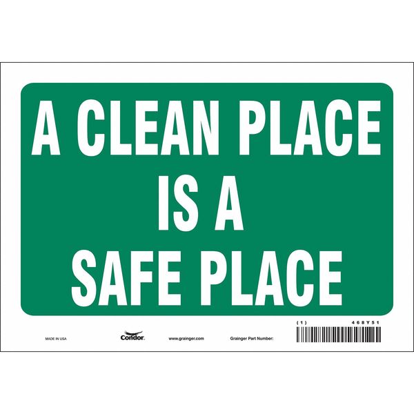 Safety Sign, 7 in Height, 10 in Width, Vinyl, Vertical Rectangle, English, 468Y51
