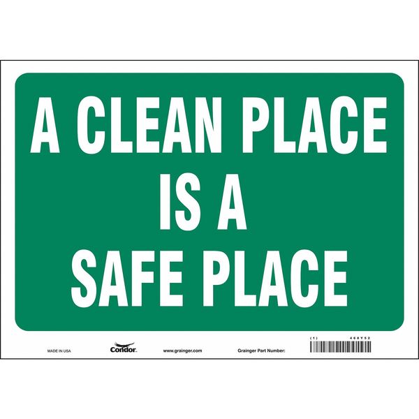 Safety Sign, 10 in Height, 14 in Width, Vinyl, Horizontal Rectangle, English, 468Y52