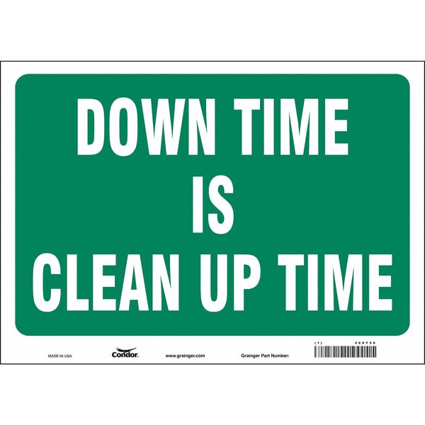 Safety Sign, 10 in Height, 14 in Width, Vinyl, Horizontal Rectangle, English, 468Y58