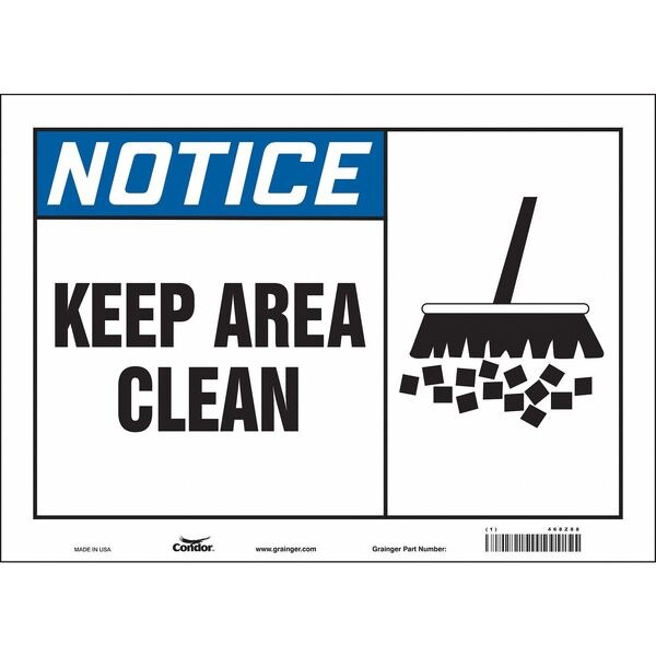 Safety Sign, 10 in Height, 14 in Width, Vinyl, Horizontal Rectangle, English, 468Z88