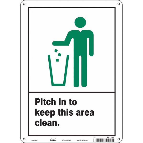 Safety Sign, 14 in Height, 10 in Width, Polyethylene, Vertical Rectangle, English, 468Z01