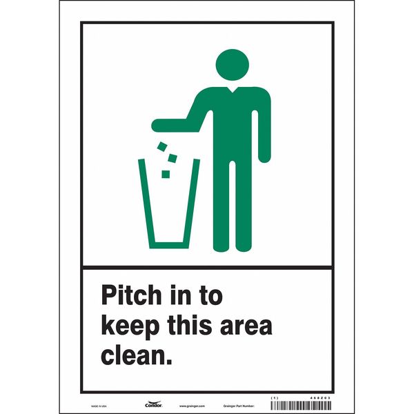 Safety Sign, 14 in Height, 10 in Width, Vinyl, Vertical Rectangle, English, 468Z03