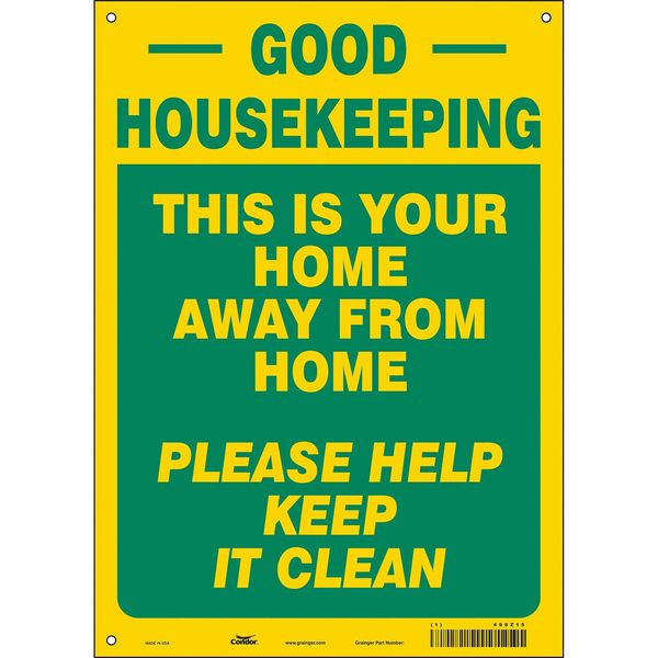 Safety Sign, 14 in Height, 10 in Width, Vinyl, Vertical Rectangle, English, 468Z15