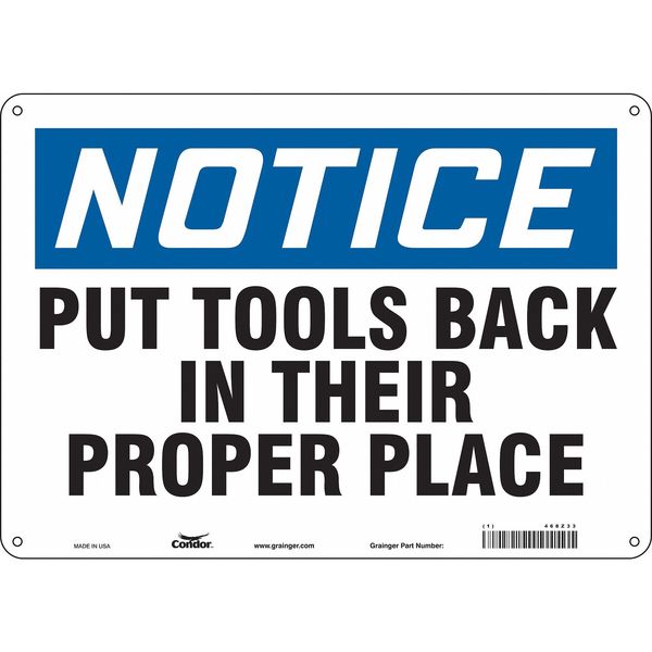 Safety Sign, 10 in Height, 14 in Width, Polyethylene, Horizontal Rectangle, English, 468Z33