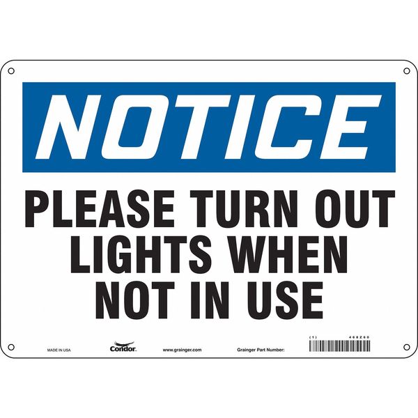Safety Sign, 10 in Height, 14 in Width, Polyethylene, Horizontal Rectangle, English, 468Z60