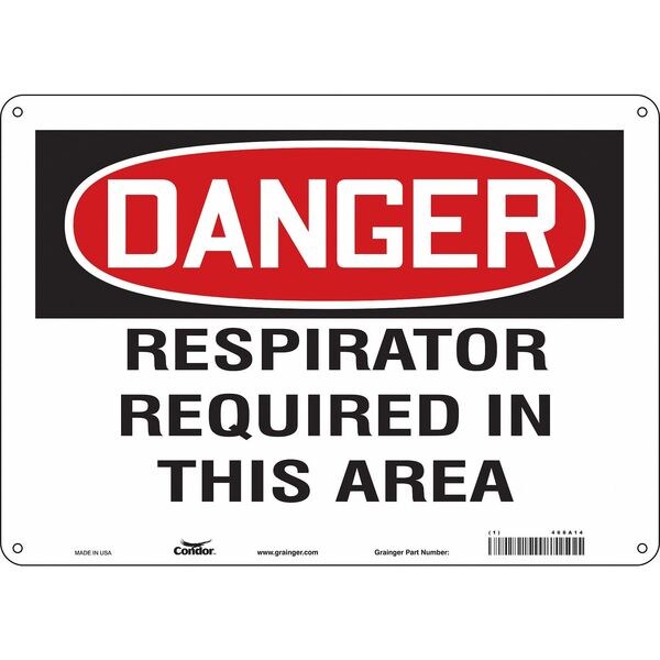 Safety Sign, 10 in Height, 14 in Width, Polyethylene, Horizontal Rectangle, English, 468A14