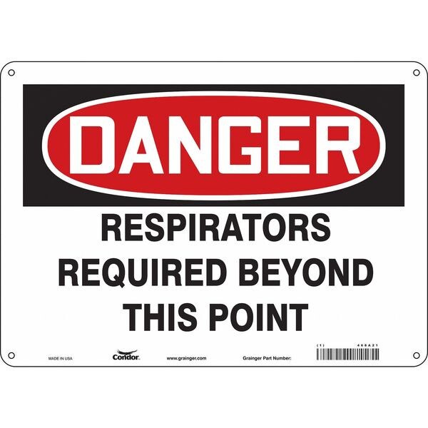 Safety Sign, 10 in Height, 14 in Width, Polyethylene, Horizontal Rectangle, English, 468A21