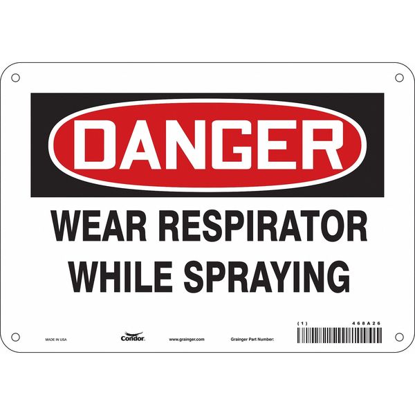 Safety Sign, 7 in Height, 10 in Width, Polyethylene, Vertical Rectangle, English, 468A26