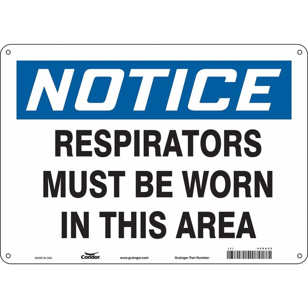 Safety Sign, 10 in Height, 14 in Width, Polyethylene, Horizontal Rectangle, English, 468A52