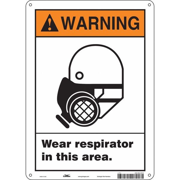Safety Sign, 14 in Height, 10 in Width, Polyethylene, Vertical Rectangle, English, 468A59
