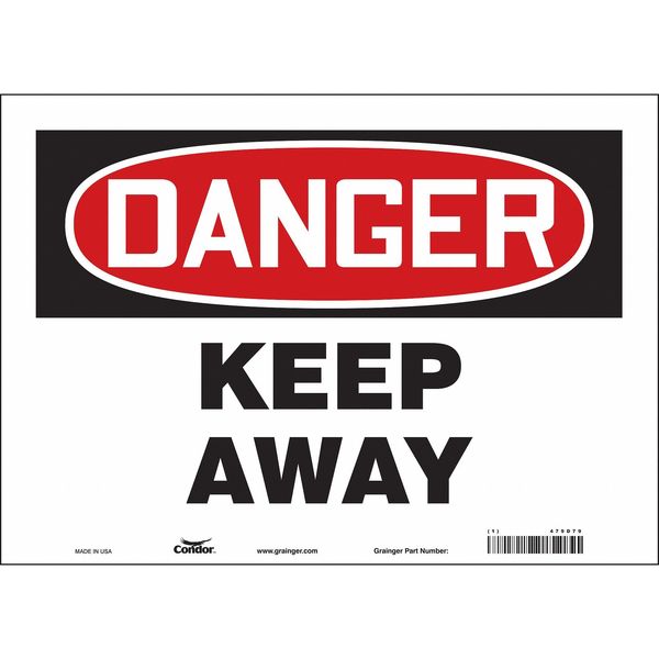 Safety Sign, 10 in Height, 14 in Width, Vinyl, Horizontal Rectangle, English, 479D79