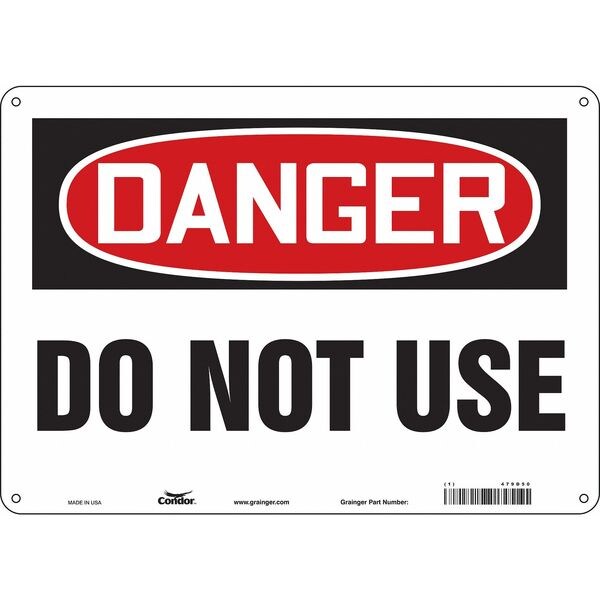 Safety Sign, 10 in Height, 14 in Width, Polyethylene, Horizontal Rectangle, English, 479D50
