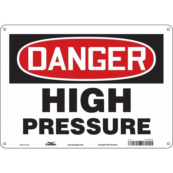 Safety Sign, 10 in Height, 14 in Width, Polyethylene, Horizontal Rectangle, English, 479D62