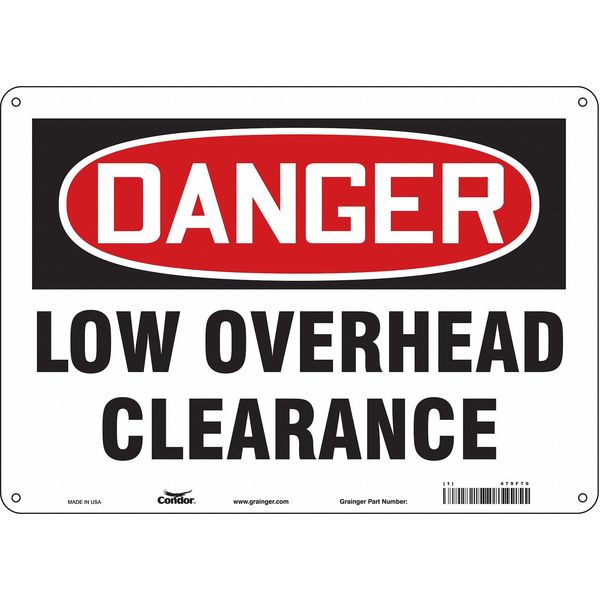 Safety Sign, 10 in Height, 14 in Width, Polyethylene, Horizontal Rectangle, English, 479F70