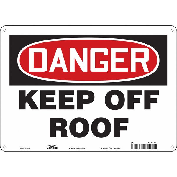 Safety Sign, 10 in Height, 14 in Width, Polyethylene, Horizontal Rectangle, English, 479F04