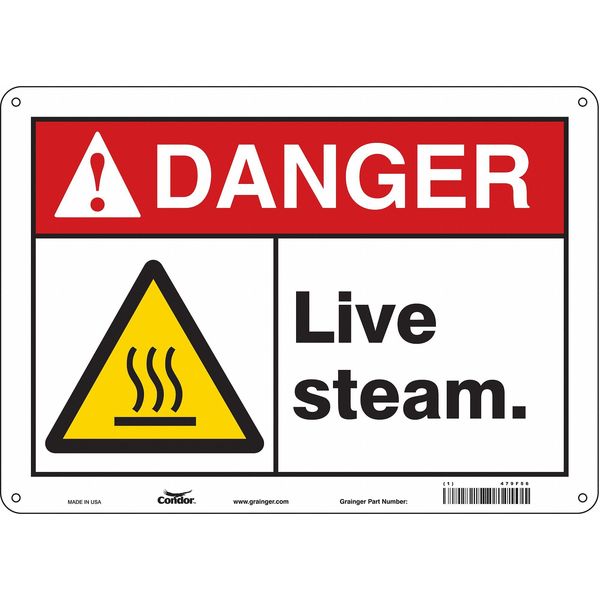 Safety Sign, 10 in Height, 14 in Width, Polyethylene, Horizontal Rectangle, English, 479F56