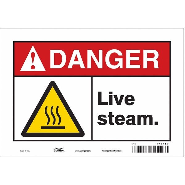 Safety Sign, 7 in Height, 10 in Width, Vinyl, Vertical Rectangle, English, 479F57