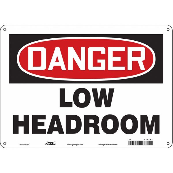 Safety Sign, 10 in Height, 14 in Width, Polyethylene, Horizontal Rectangle, English, 479F62