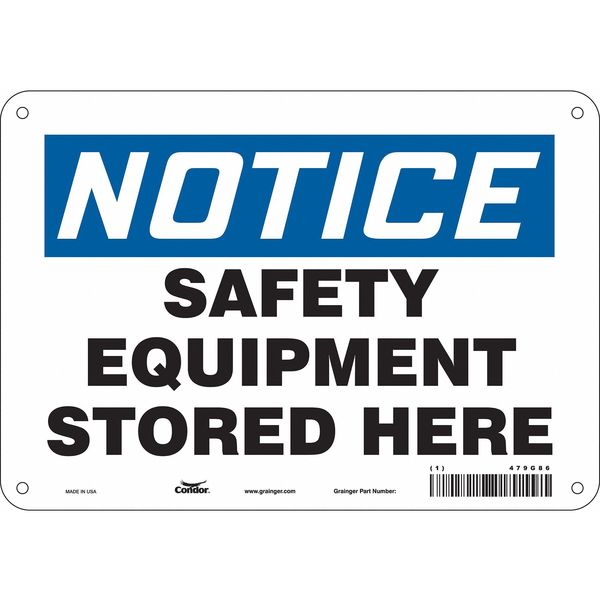 Safety Sign, 7 in Height, 10 in Width, Polyethylene, Vertical Rectangle, English, 479G86