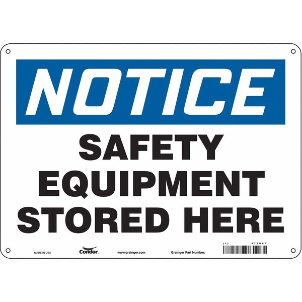Safety Sign, 10 in Height, 14 in Width, Polyethylene, Horizontal Rectangle, English, 479G87