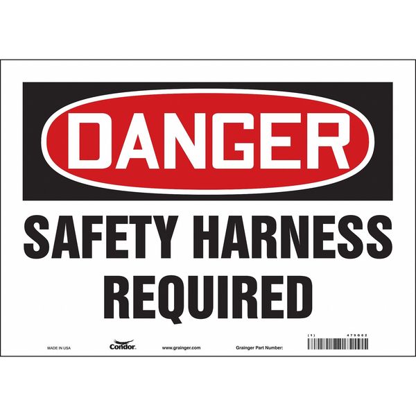Safety Sign, 10 in Height, 14 in Width, Vinyl, Horizontal Rectangle, English, 479G02